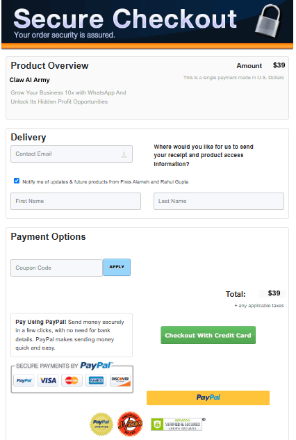 Claw-AI-Army-checkout-page